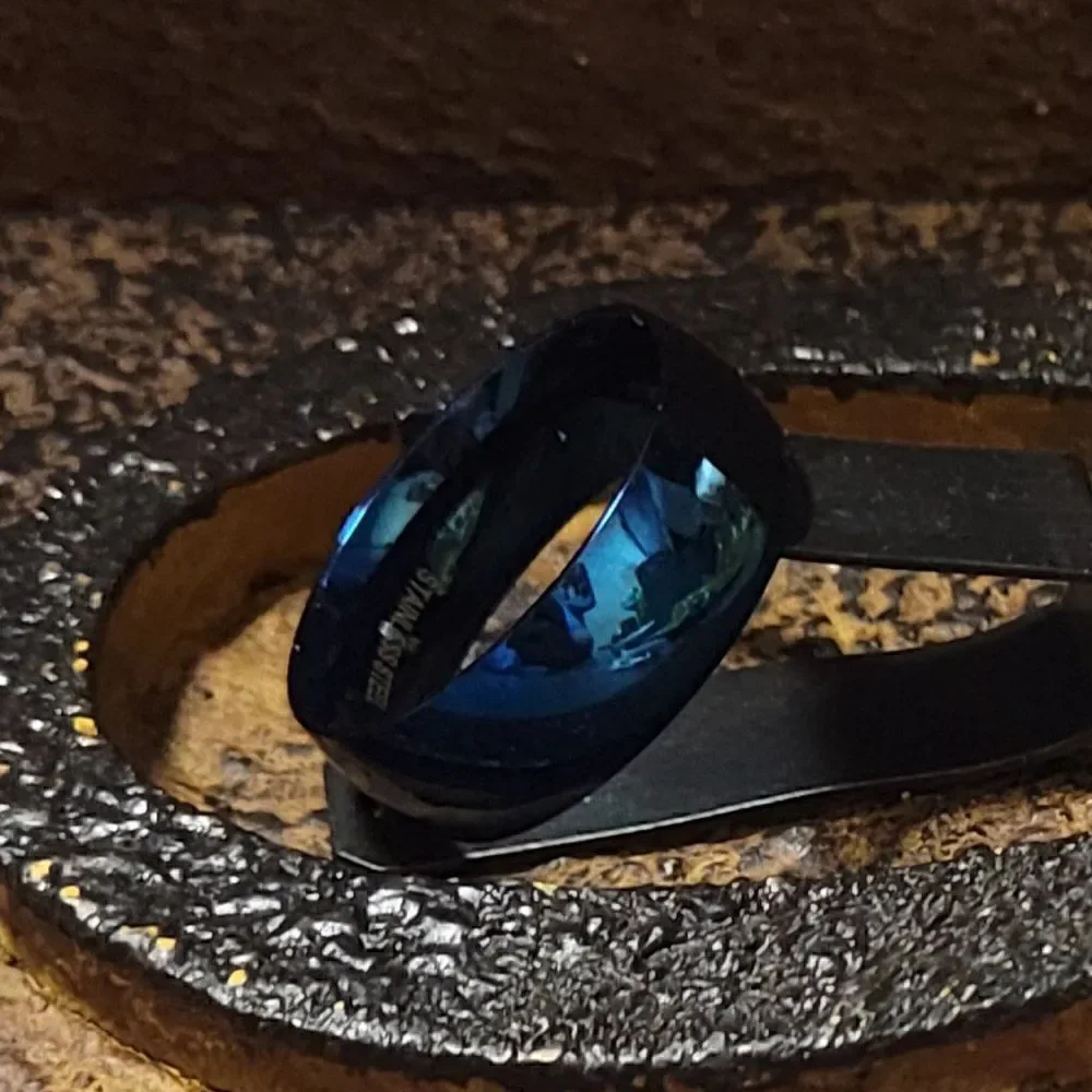 Men's Blue Promise Ring  Band - Blue Promise Ring For Guys